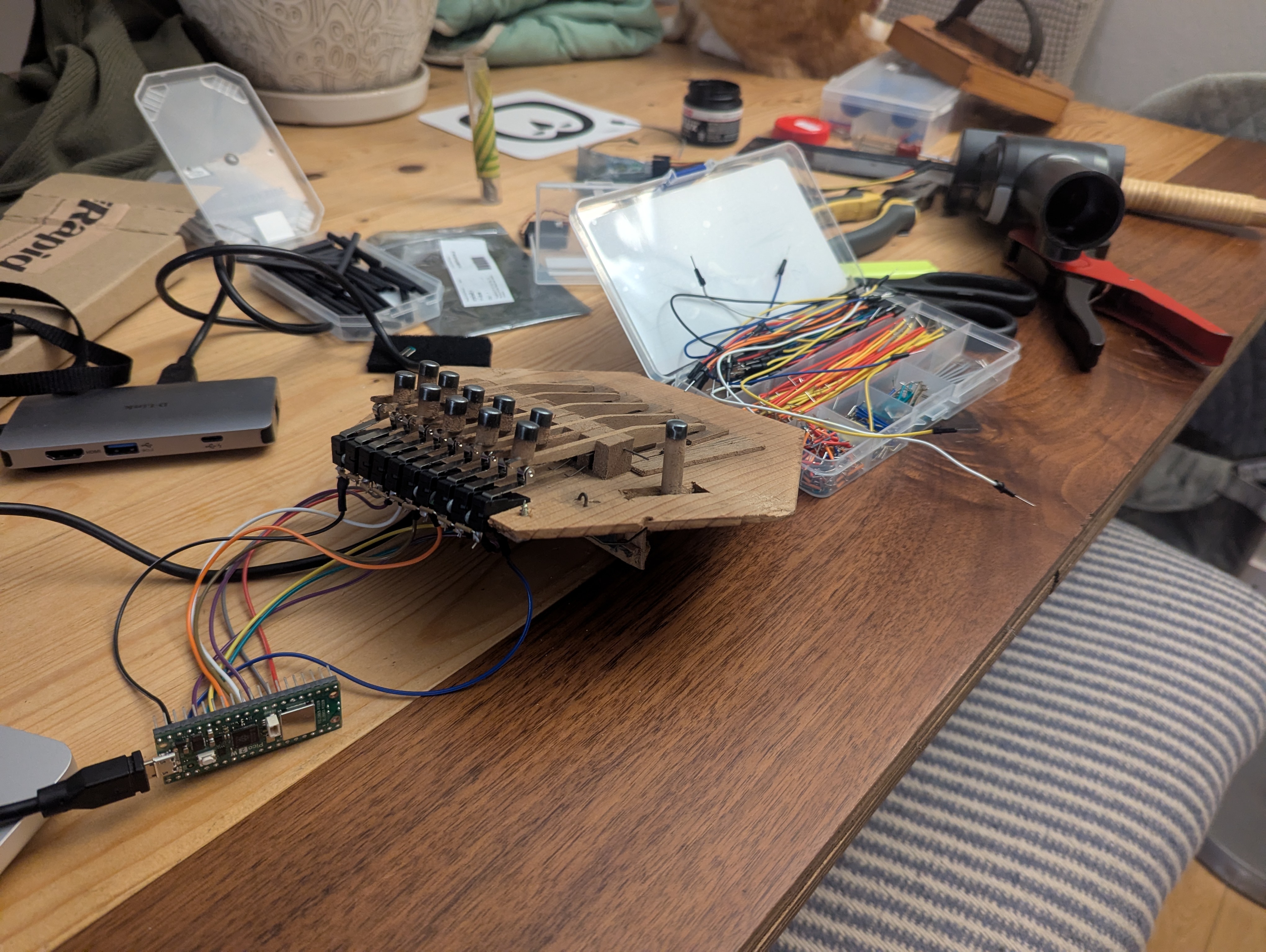 Microswitches fitted beneath the concertina buttons.